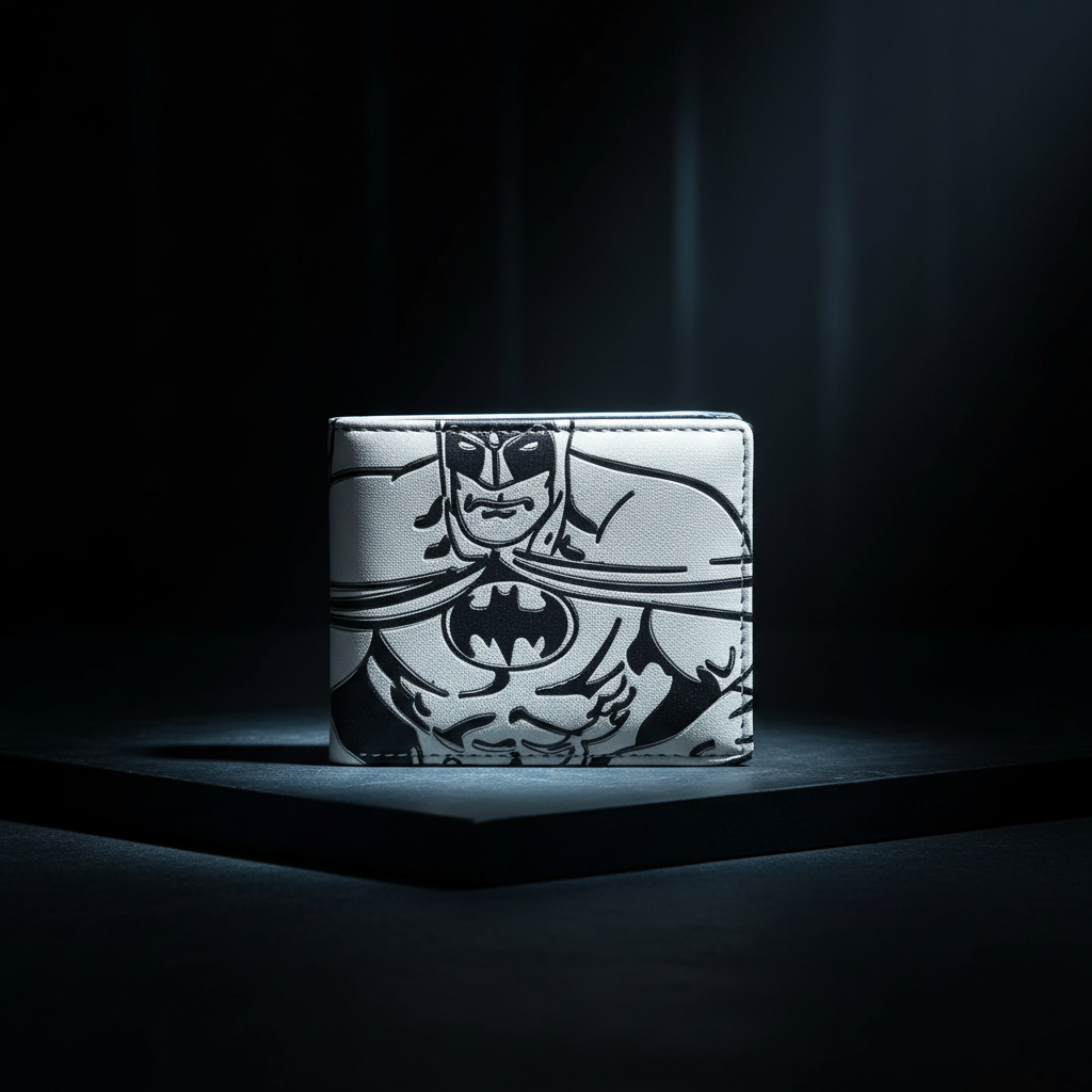White Batman Wallet Product Shot